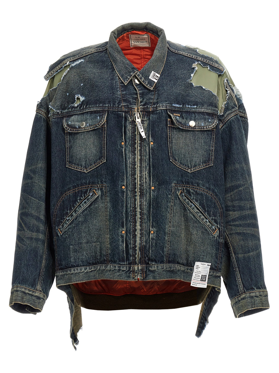 Flight Layered Denim Casual Jackets, Parka Multicolor