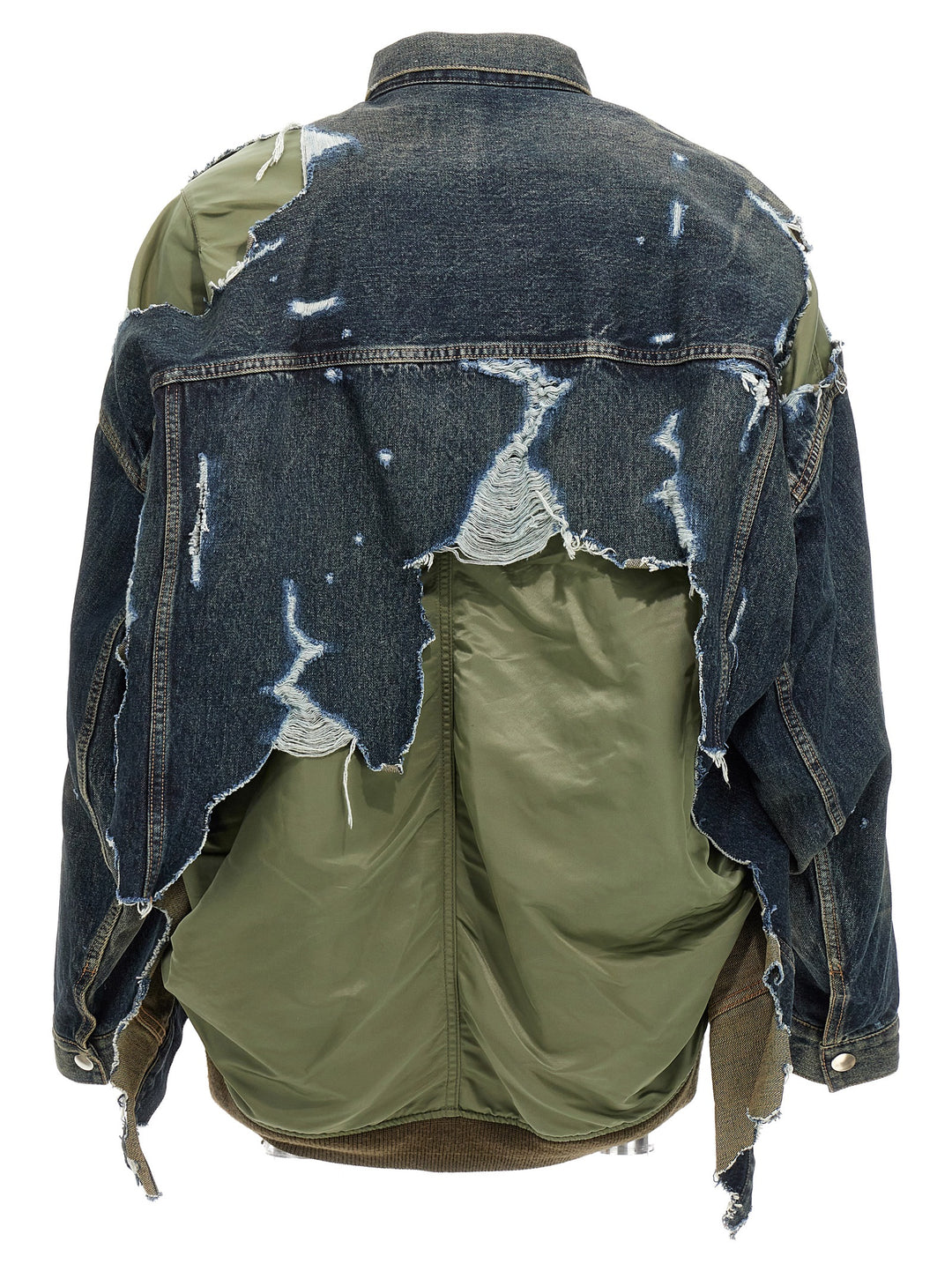 Flight Layered Denim Casual Jackets, Parka Multicolor