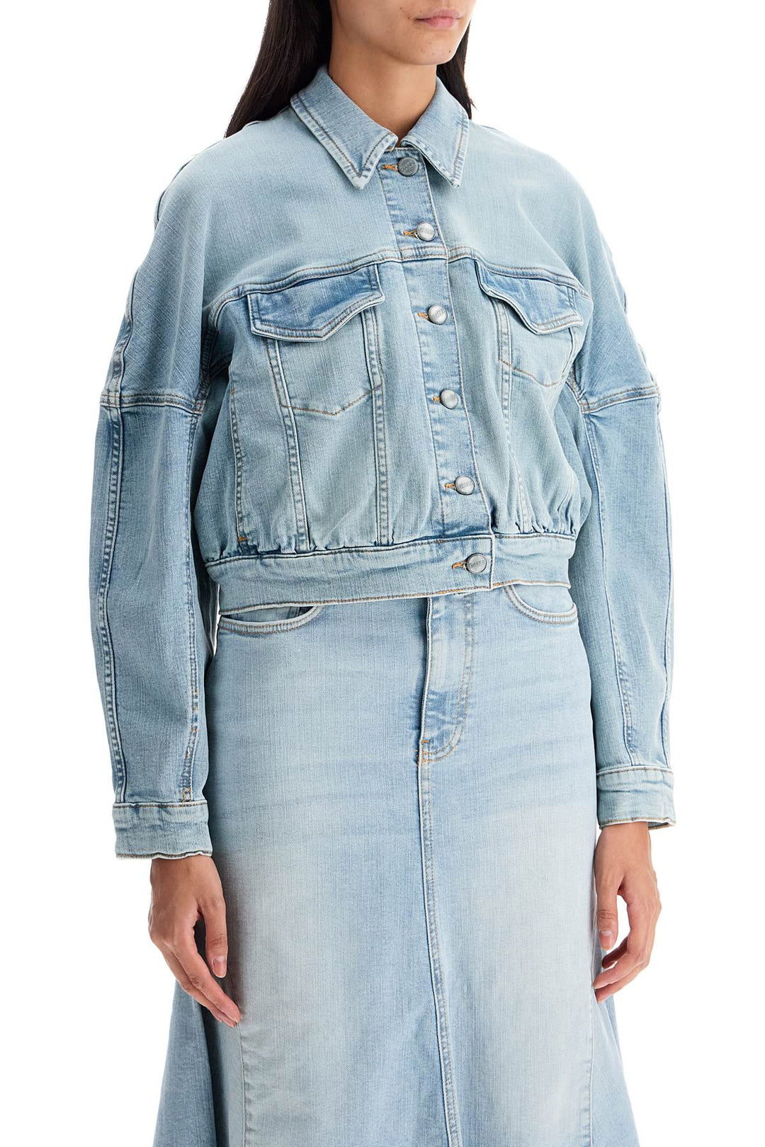 Giacca Bomber In Denim Stretch