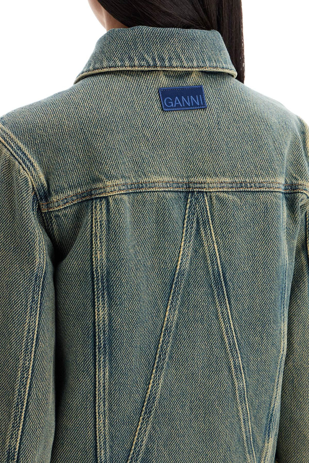 Giacca Corta In Denim Overdyed