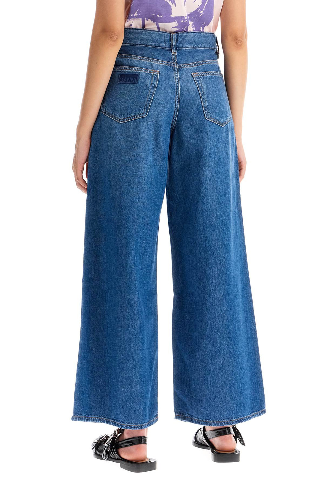 Jeans Wide Leg In Denim Leggero