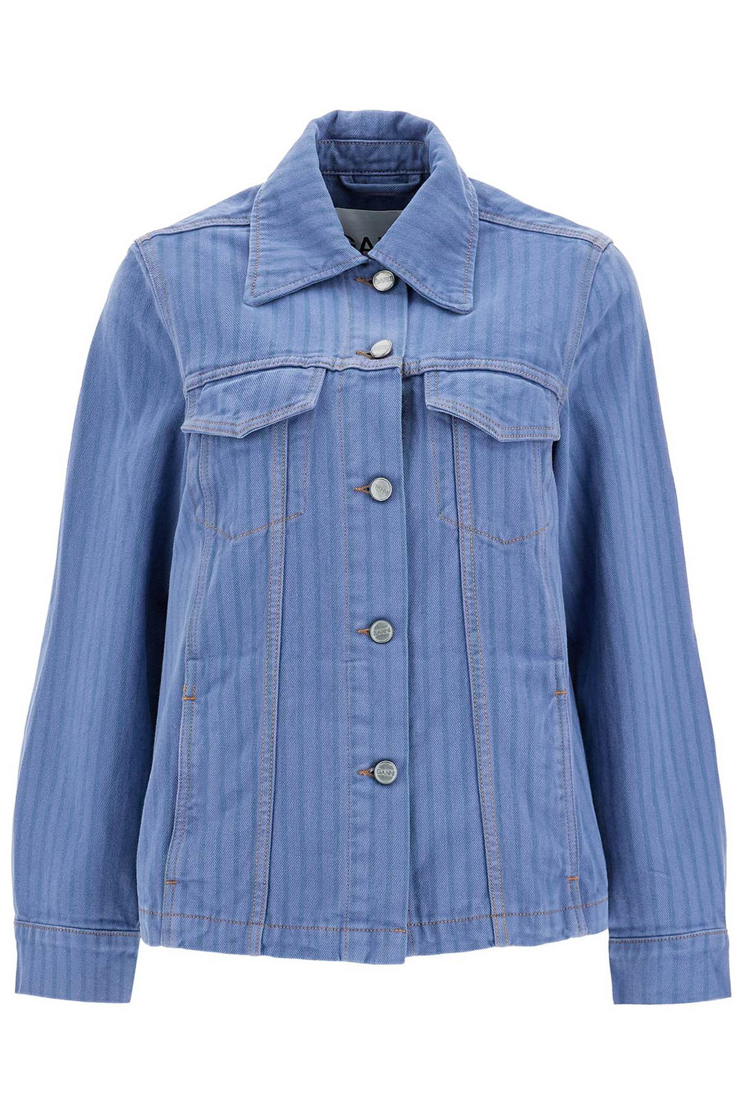 Giacca In Denim Overdyed A Righe