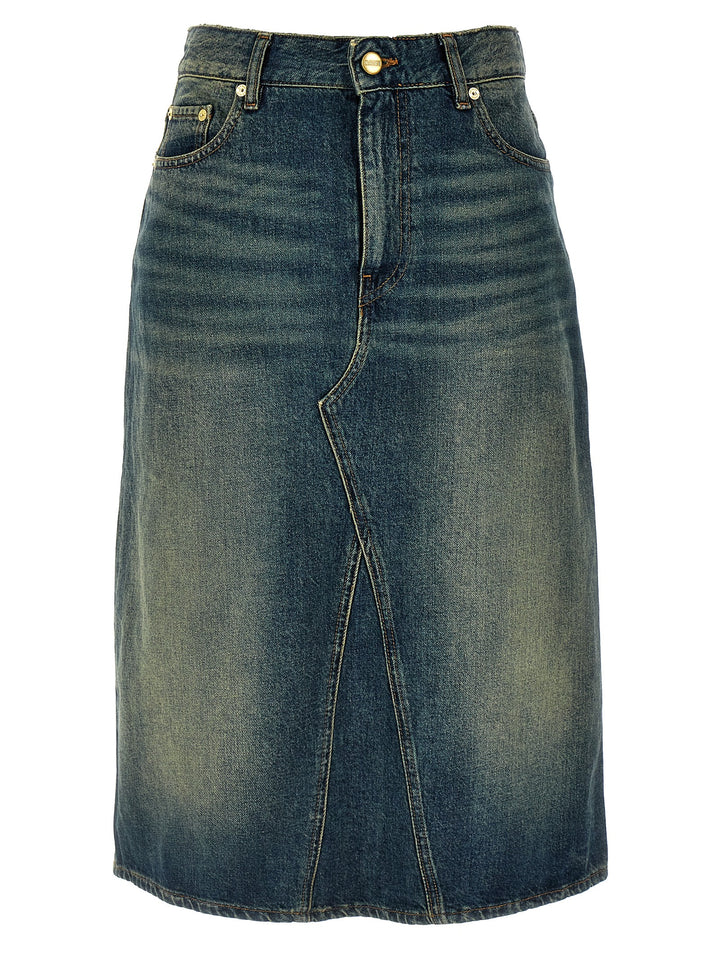 Heavy Washed Skirts Blue