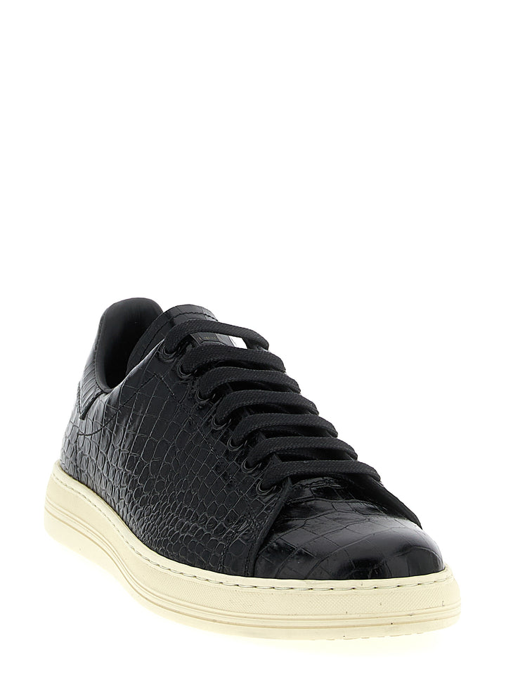 Tom Ford Crocodile Print Sneakers - Black | 1c4b855ae7ebfb096eb5de93b8e9e1ab2f3b074b