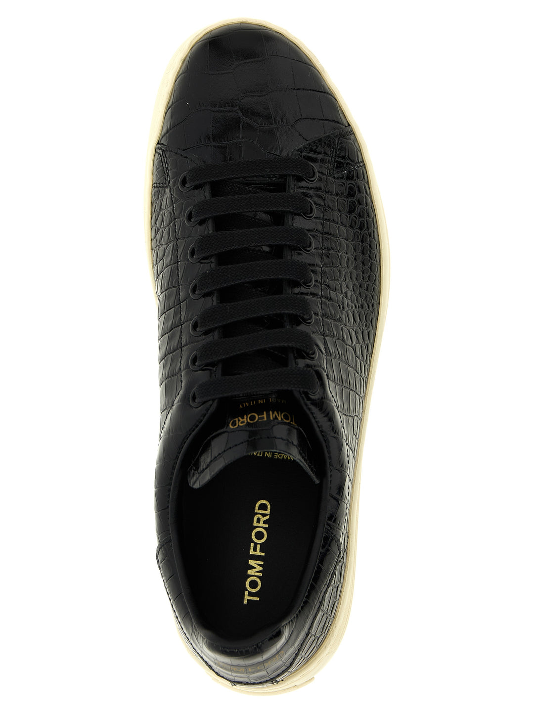 Tom Ford Crocodile Print Sneakers - Black | 1a30b0eaf50cfc344521ed460c377899a8db073d