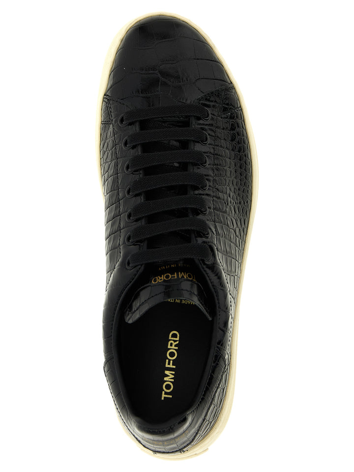 Tom Ford Crocodile Print Sneakers - Black | 1a30b0eaf50cfc344521ed460c377899a8db073d
