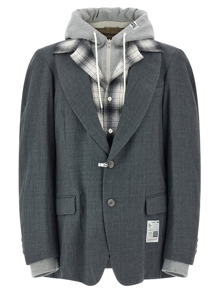 Maison Mihara Yasuhiro Triple Layered Wool Blazer - Gray | c76410532175eaf2748c7e84e6dbb08bab03ebd5