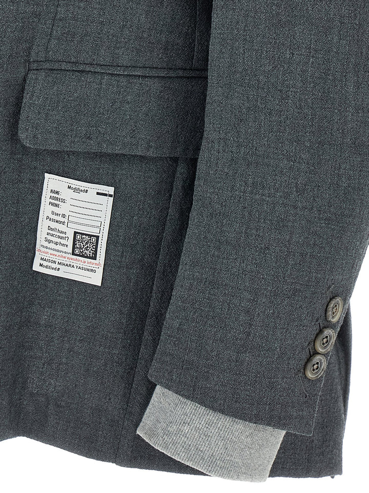 Maison Mihara Yasuhiro Triple Layered Wool Blazer - Gray | 21c387139a1c06649d89efc484246d54657ba8ce