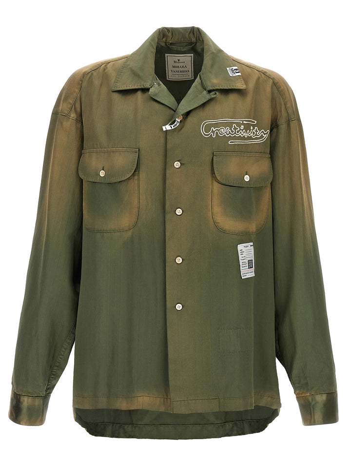 Maison Mihara Yasuhiro Embroidered Shirt Shirt and Blouse - Green | 6bf0d3ee4d8f829227a4004a1380c6545ffa4c8c