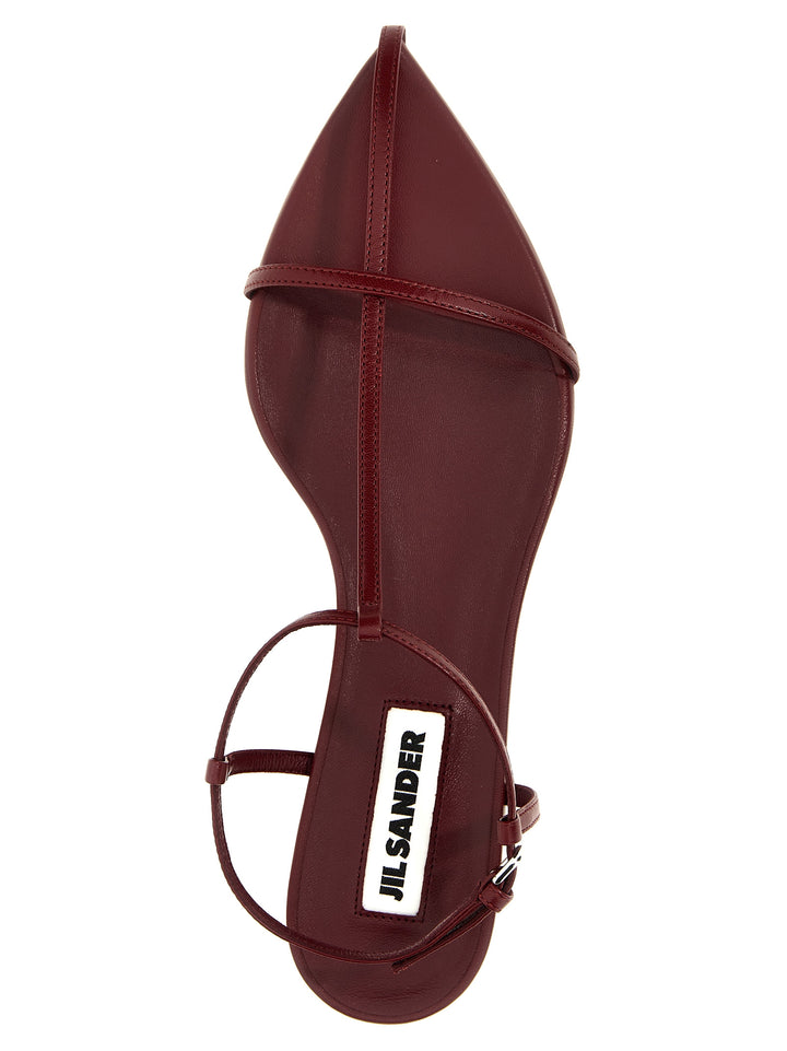 Pointy Toe Leather Sandals Bordeaux