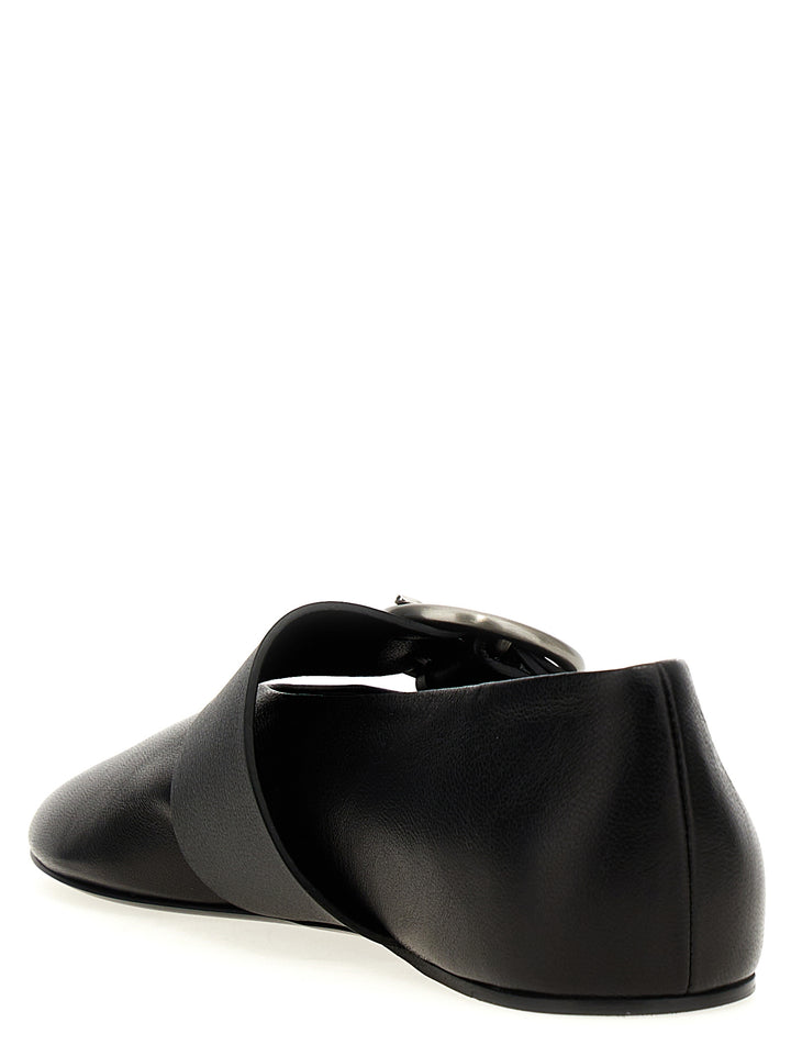 Buckle Ballet Flats Flat Shoes Black