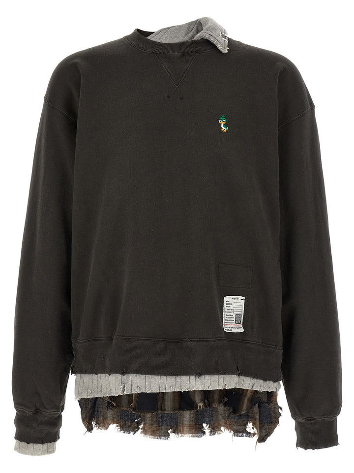 Maison Mihara Yasuhiro Three Layer Sweatshirt - Black | 2383d7e8645fc7f7bdebb65f0ba785354089fdb5