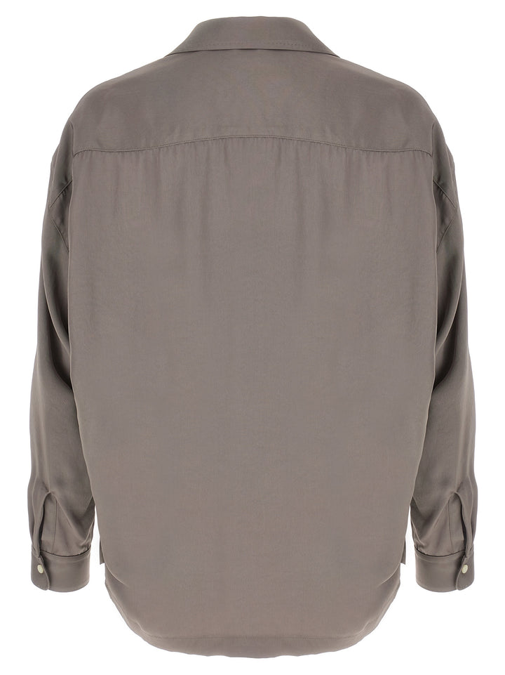 Maison Mihara Yasuhiro Tie Combined Shirt and Blouse - Gray | dfe4e980bc61158b4d8a09fbdae8f128bb63f9cf