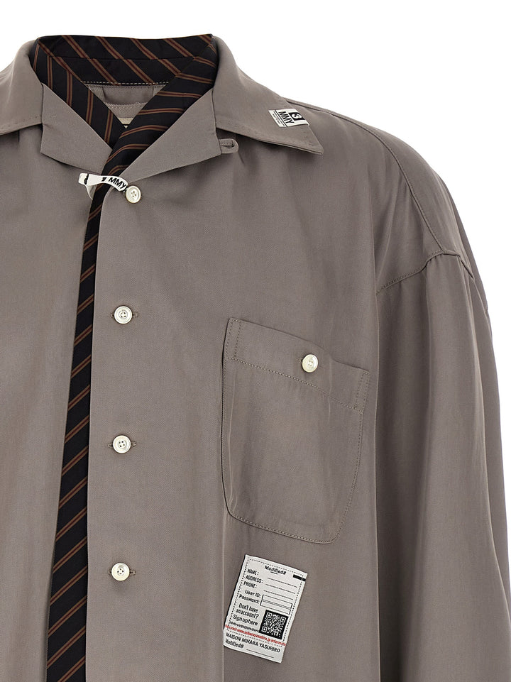 Maison Mihara Yasuhiro Tie Combined Shirt and Blouse - Gray | 79ee6f473f28feec3a91ef94d5eeced249f51617