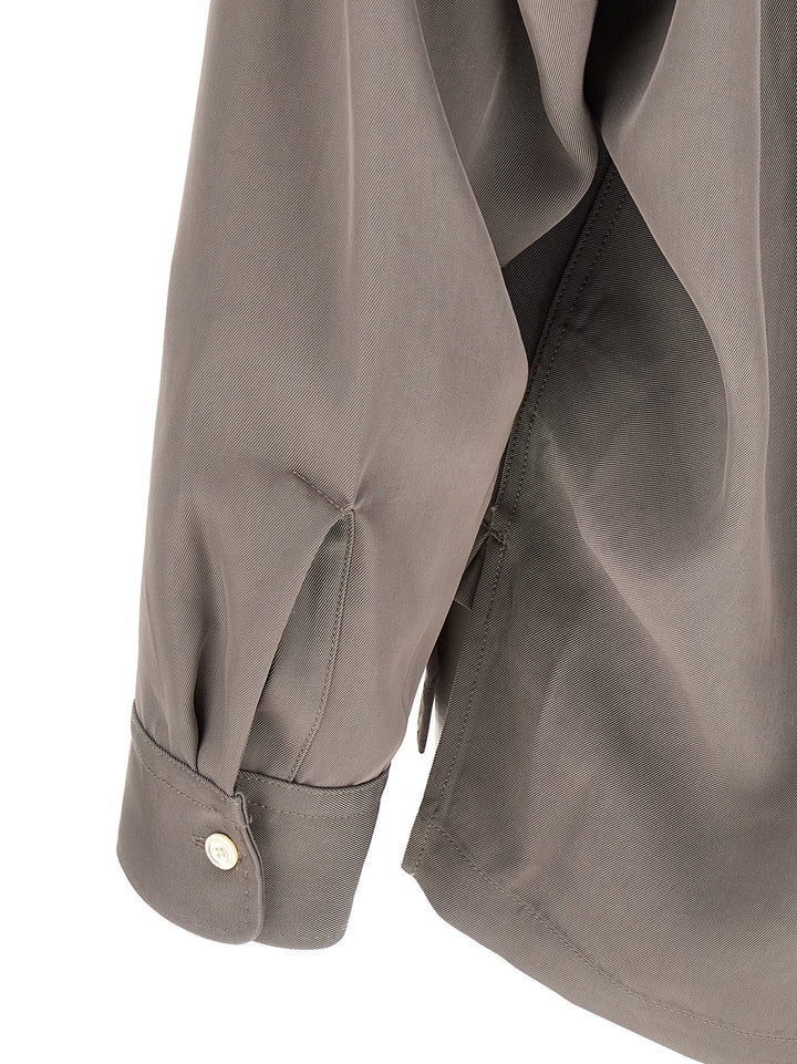 Maison Mihara Yasuhiro Tie Combined Shirt and Blouse - Gray | 99bf17e45f0ef95d65c5c175ee1b267b62e3097d