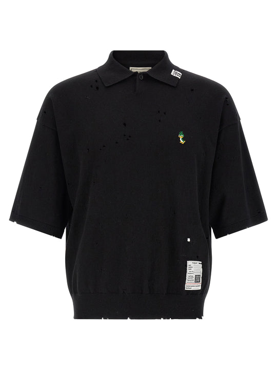Embroidery Shirt Polo Black
