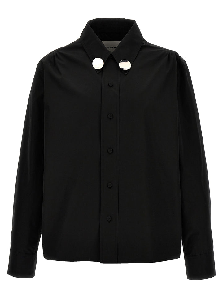 Jewel Detail Shirt Shirt, Blouse Black