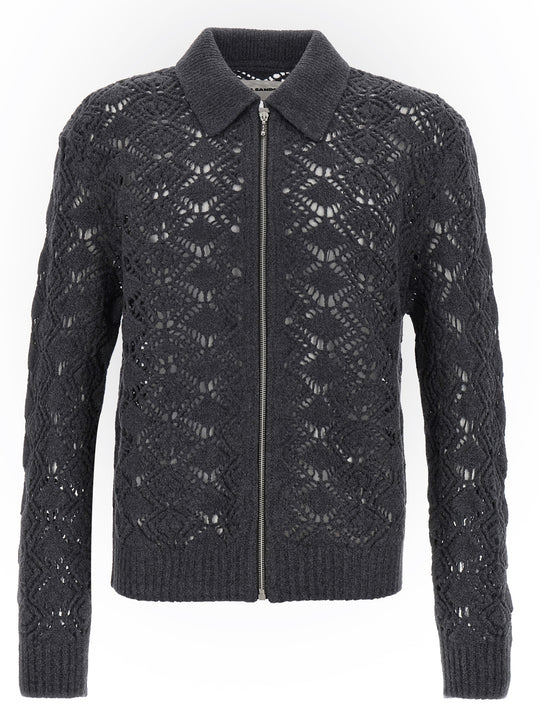 Openwork Wool Cardigan Sweaters And Cardigans Gray