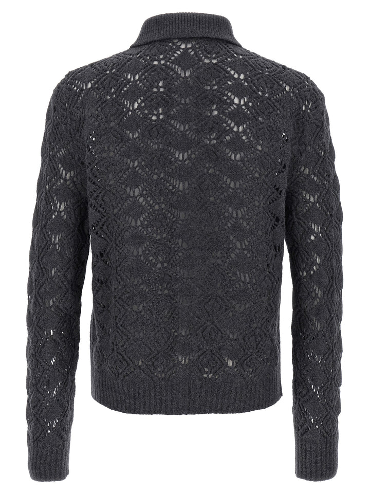 Jil Sander Openwork Wool Cardigan Sweaters and Cardigans - Gray | aa2269184a6db65151c24515542d28040d9ad2fc
