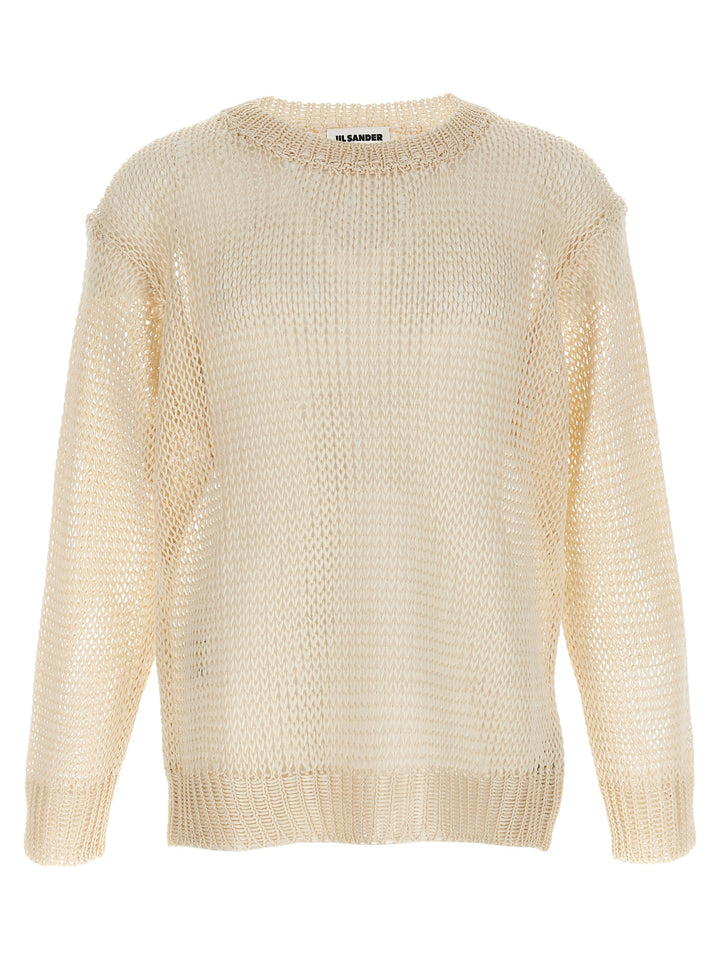 Net Mesh Sweater, Cardigans Beige