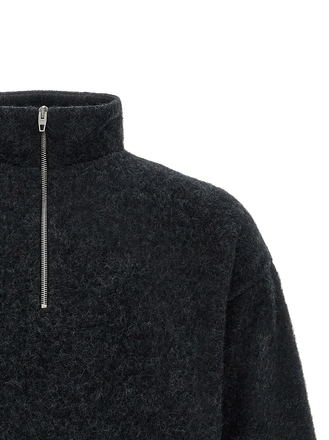 Jil Sander Half-Zip Sweatshirt - Gray | c6611052f74923c93a8ebacb1f4d180cd624fbb8