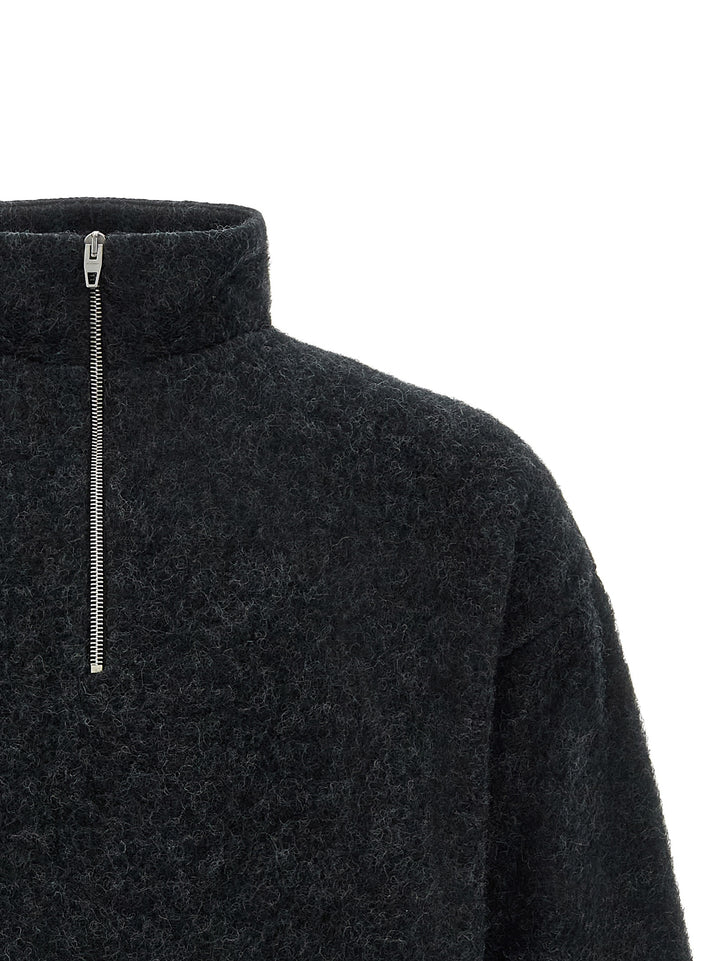 Jil Sander Half-Zip Sweatshirt - Gray | c6611052f74923c93a8ebacb1f4d180cd624fbb8