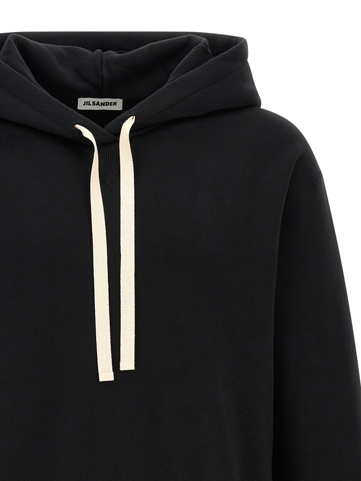 Jil Sander Cotton Hoodie Sweatshirt - Black | 8269758446d42e4dfab43e8d0ac0f0548f3e4704