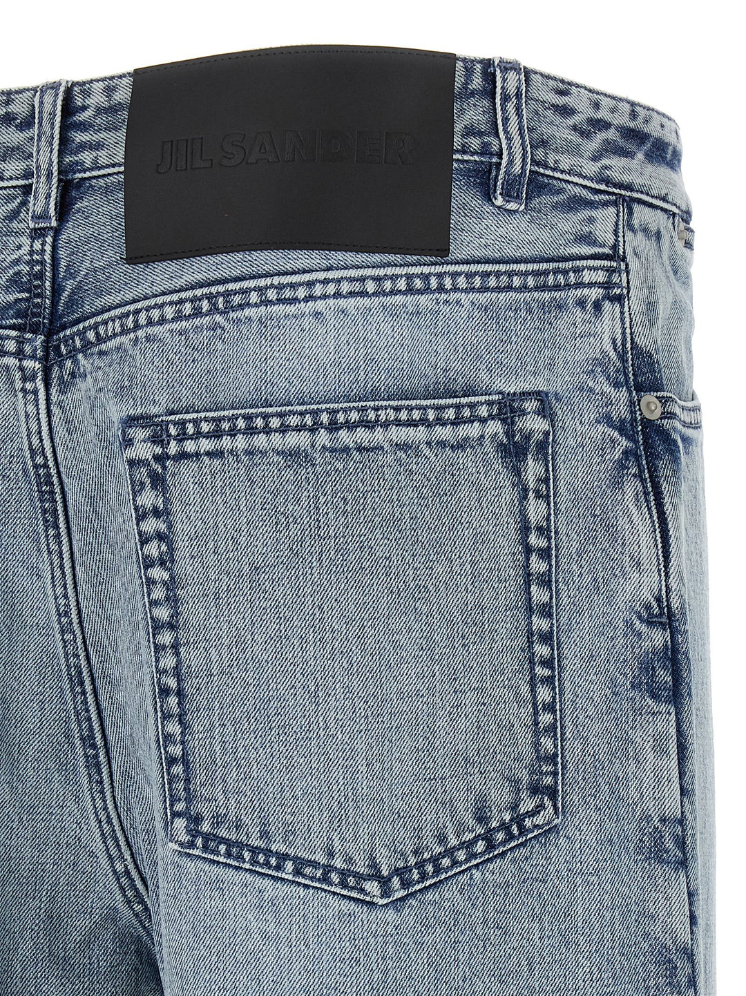 Jil Sander Diagonal Cotton Jeans - Light Blue | 68b33bf5372bf684f5aafd3be1ee30e82c8eb206