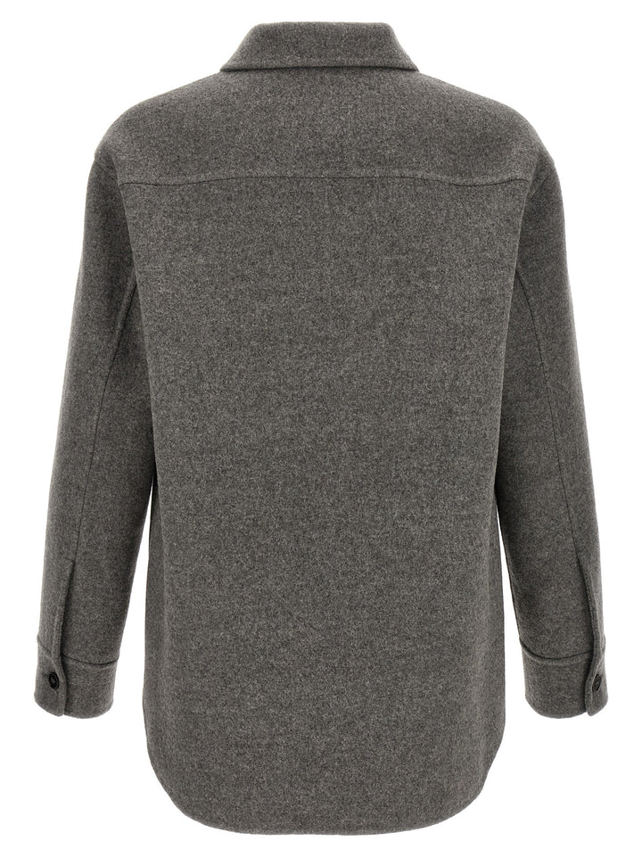 Jil Sander Wool Overshirt Puffer Jackets - Gray | f2852b03123066222595c27237c67789c6d33c93