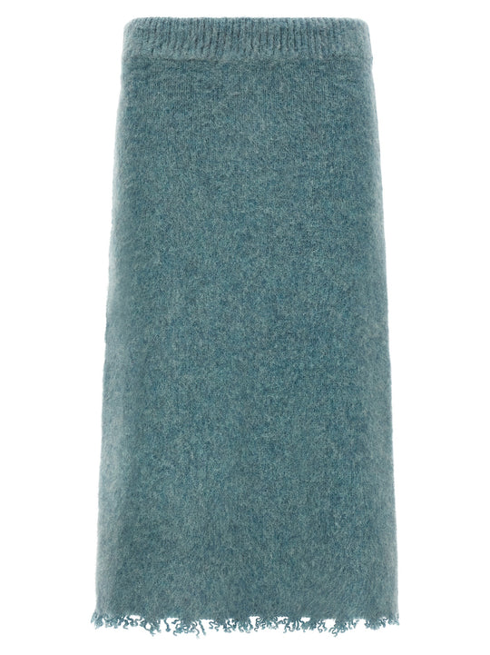 Wool Knit Skirt Skirts Light Blue
