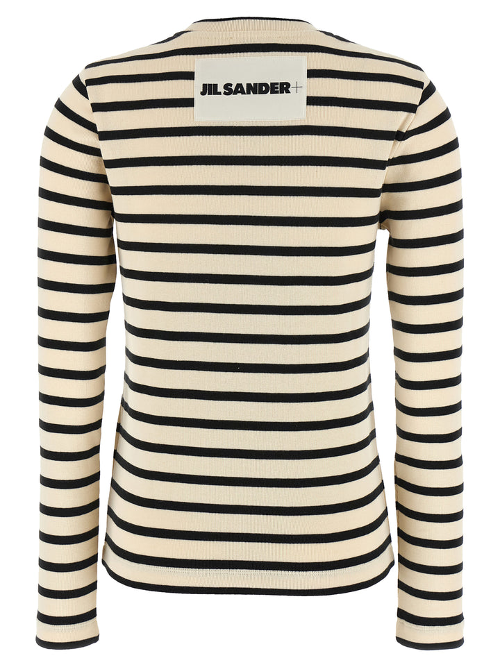 Jil Sander Striped Sweater Sweaters and Cardigans - White/Black | 0d1405529b243ded8899e6d587145f43a423d902