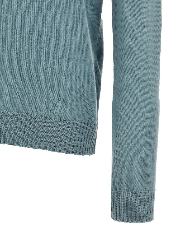 Logo Embroidery Sweater Sweater, Cardigans Light Blue