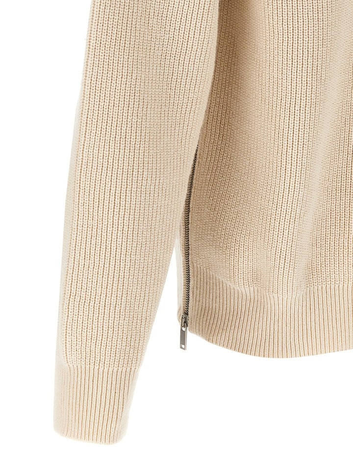 Zip Sweater Sweater, Cardigans Beige