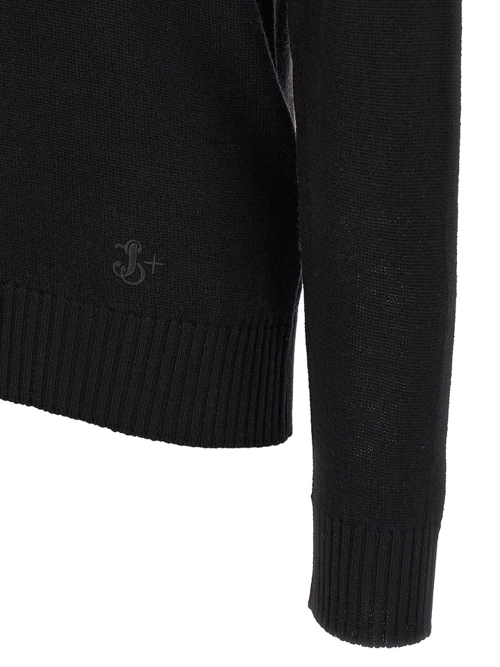 Jil Sander Logo Embroidery Sweater Sweaters and Cardigans - Black | e2367faa3b01bbc2a289a60b273cb0ad888524dd