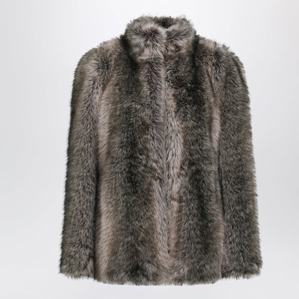 Beige Shaded Faux Fur-Effect Jacket