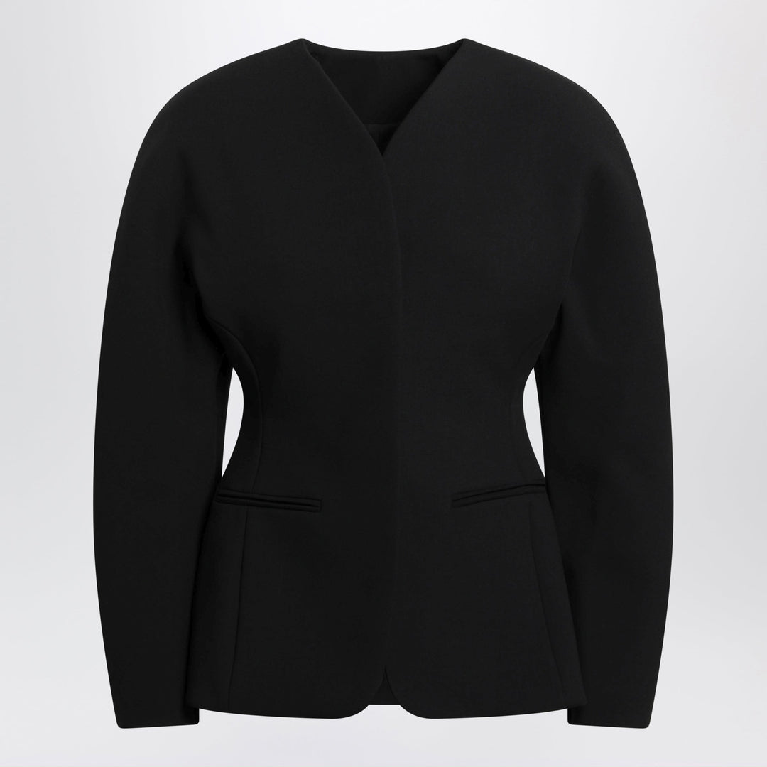 Jacquemus Black Ovalo Jacket In Viscose Blend