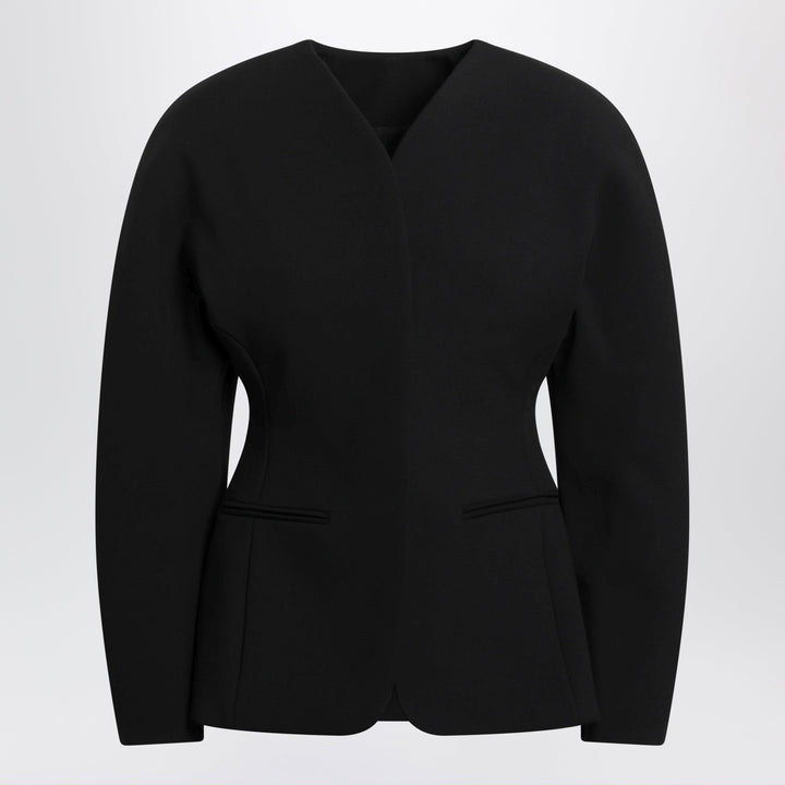 Jacquemus Black Ovalo Jacket In Viscose Blend