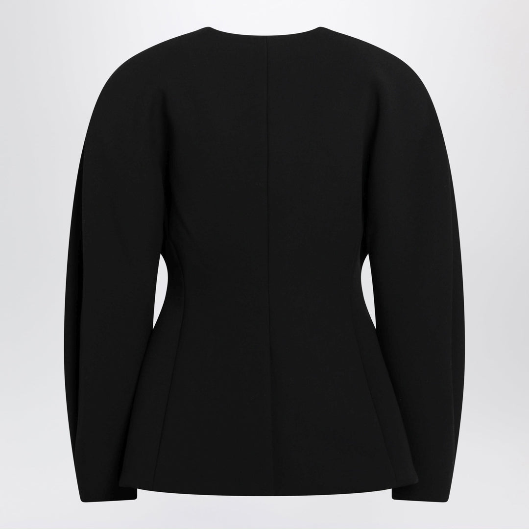 Jacquemus Black Ovalo Jacket In Viscose Blend
