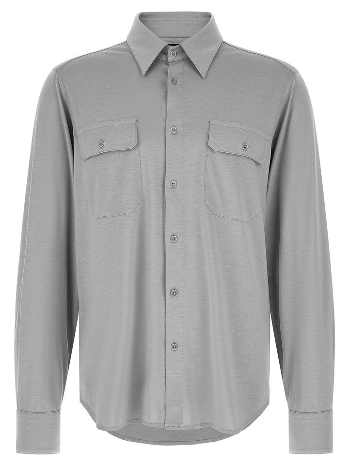 Tom Ford Military Shirt Shirt and Blouse - Gray | e870850f3cea90f402f826b622151ec1347373c4