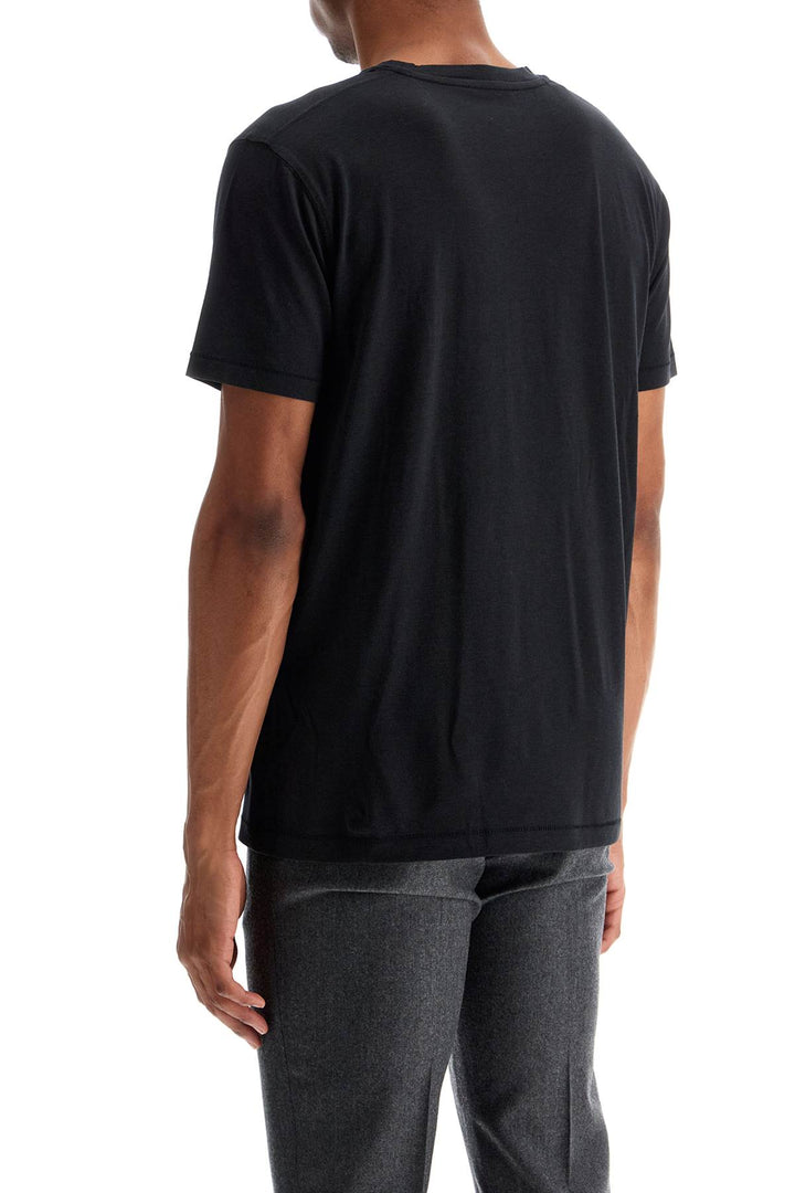 T Shirt In Lyocell E Cotone Nero Girocollo