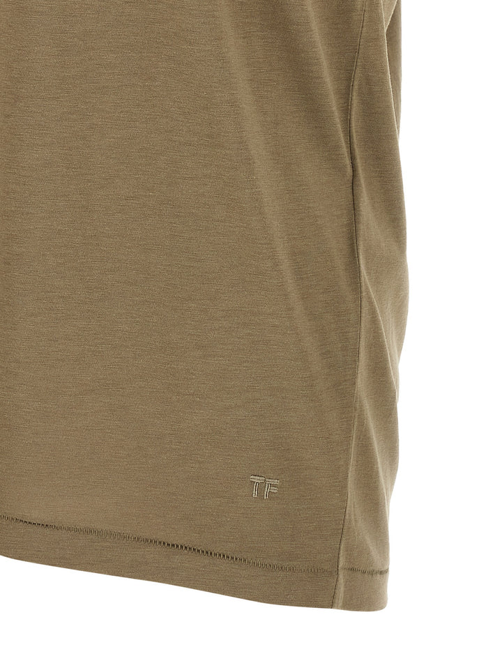 Tom Ford Logo Embroidery T-shirt - Green | 3aa9a204128f5fe2431c8efe500d52821592db0f