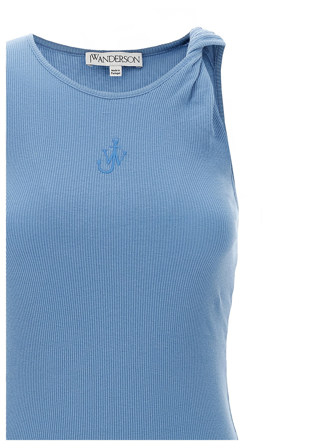 J.W. Anderson Logo Ribbed Dress Dresses - Light Blue | a7db2d3b96bd57c66492088238258a88a1381dda