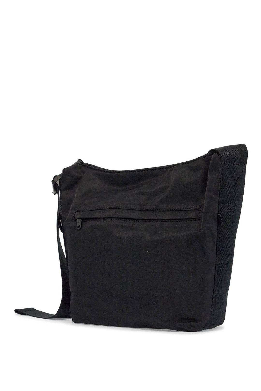 Black Recycled Polyester Sacoche With Adjustable Strap