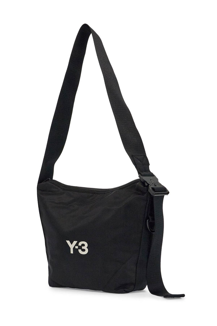 Black Recycled Polyester Sacoche With Adjustable Strap