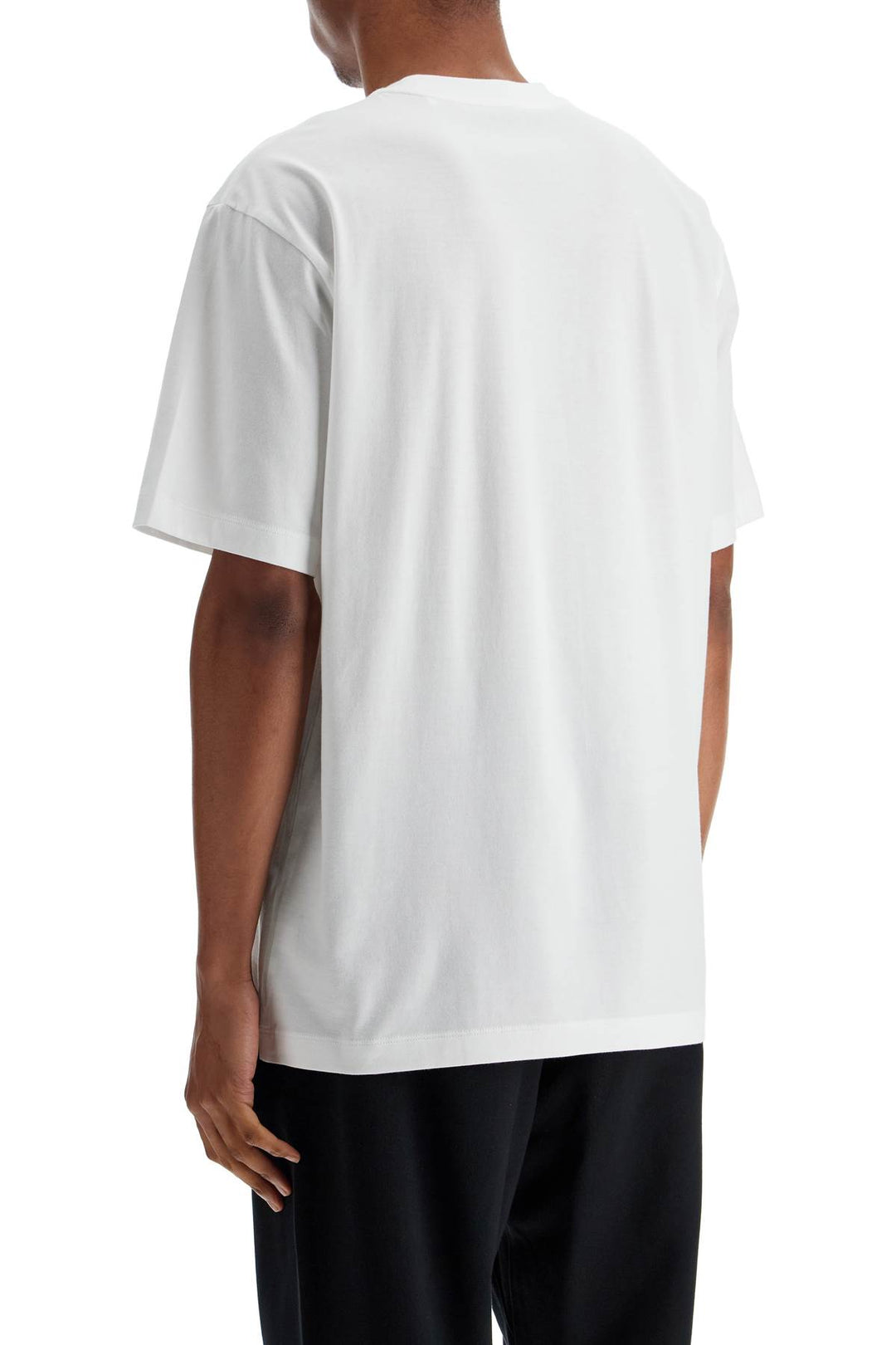 White Cotton T Shirt With Wide Neckline