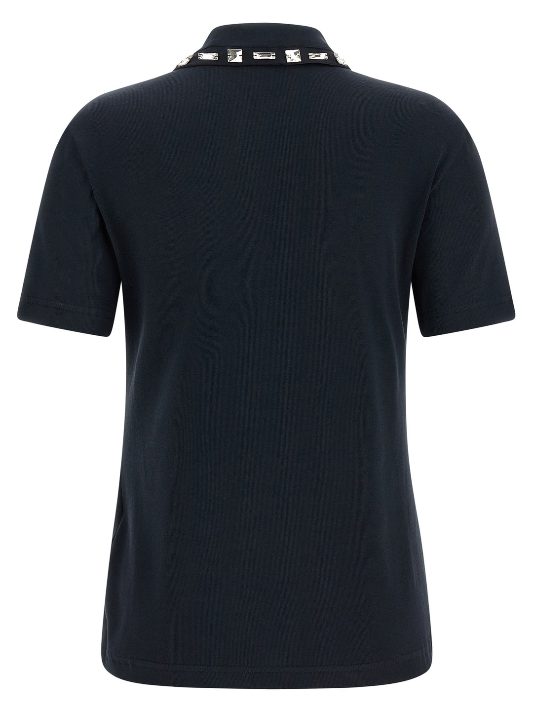 Fabiana Filippi Crystal Collar  Shirt Polo - Blue | 2aab9af9136275c4025466f59ce189177d32dde9