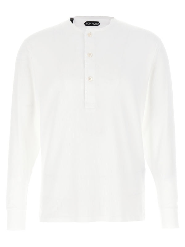 Ribbed Cotton T-Shirt White