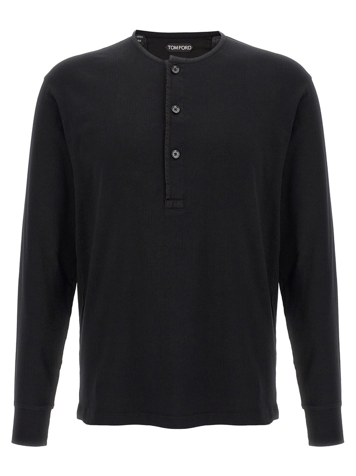 Tom Ford Ribbed Cotton T-shirt - Black | cf43a33457c09ef2c7ce8905c6ed182a73accb10