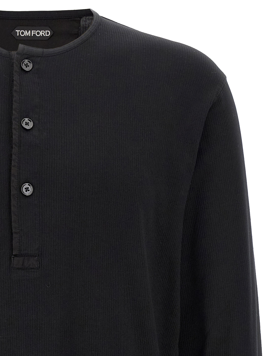 Tom Ford Ribbed Cotton T-shirt - Black | 7bcd89837109cfda1f6ad355be19e61a0b5d7b21