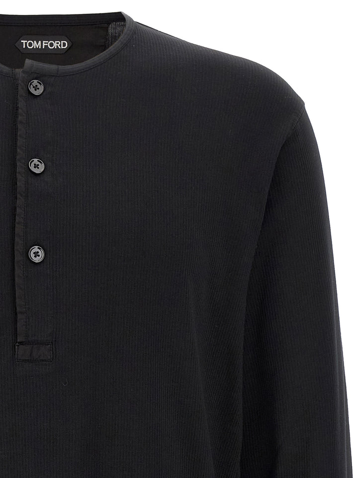 Tom Ford Ribbed Cotton T-shirt - Black | 7bcd89837109cfda1f6ad355be19e61a0b5d7b21